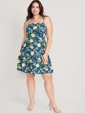 Old Navy Navy Floral Tie-Strap Mini Dress Old Navy Floral Dress
